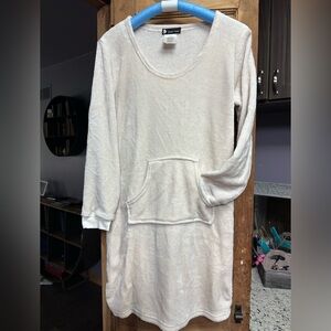 Fleece tunic hoodie leisure hooded sweatshirt dress loungewear pajamas S/M*